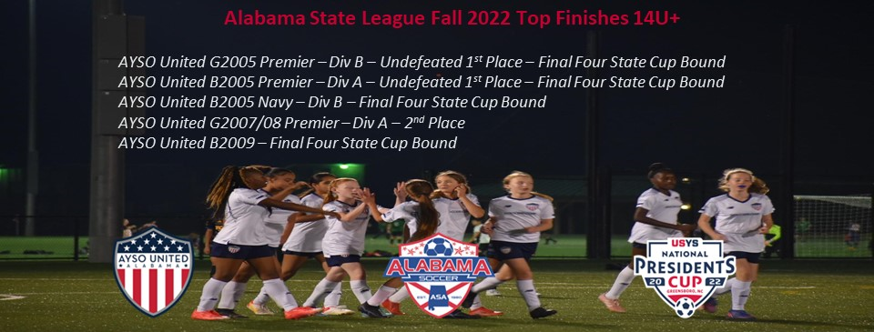 Alabama State League Top Finishes 14U+