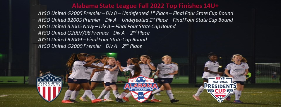 Alabama State League Top Finishes 14U+
