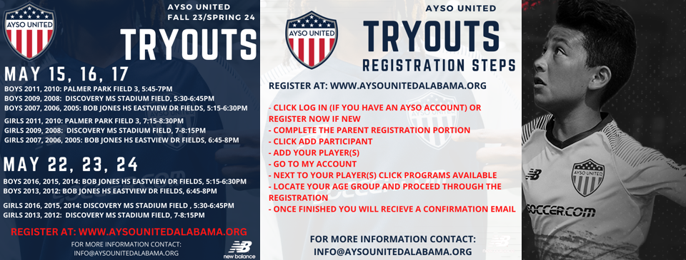 AYSO UNITED 2023/2024 TRYOUTS