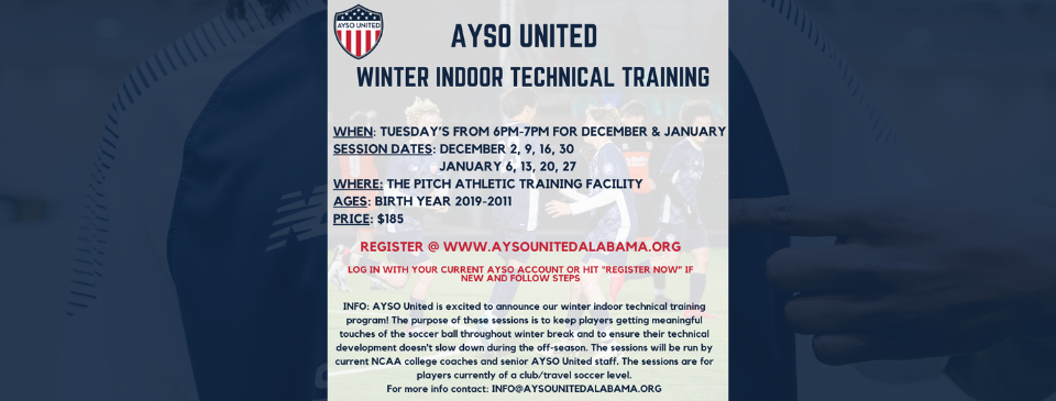 WINTER INDOOR TECHNICAL TRAINING IS BACK! 